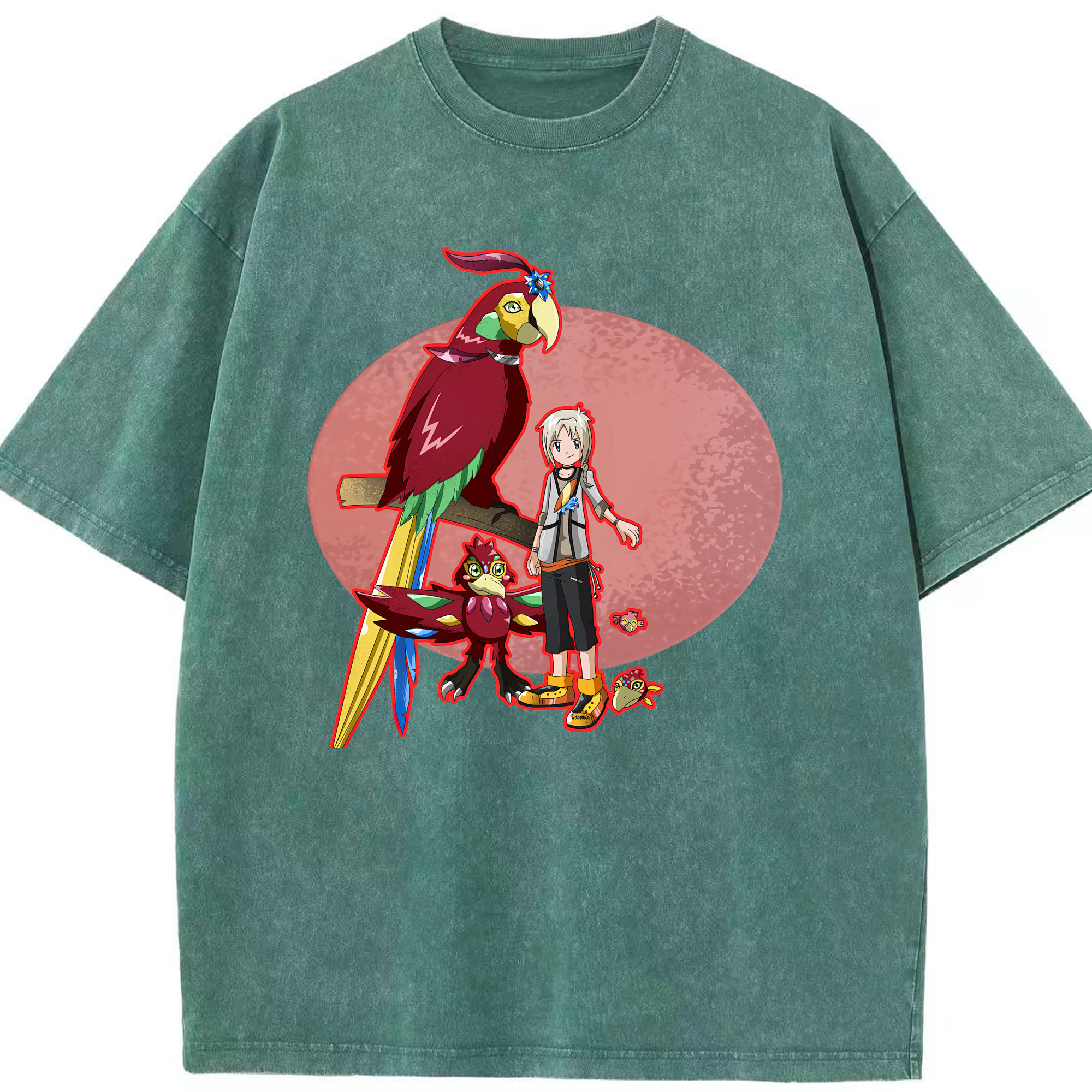 （画像用） Digimon デジタルモンスター/デジモン 綿100% ヴィンテージ風 半袖Tシャツ（フロントプリント）